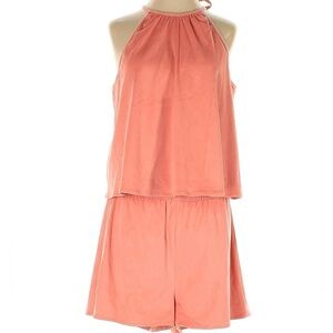 Jack BB Dakota Faux Suede romper pink orange Medium